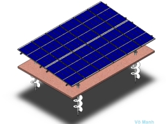 Bản vẽ cad điện mặt trời sử dụng khung cọc khoan, hệ mặt đất.