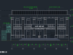 Bản vẽ cad thiết kế bổ sung khối hiệu bộ 2 tầng 6 phòng 18x7.8m trường phổ thông dân tộc bán trú