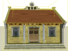 Bản vẽ dựng model sketchup dựng thiết kế chùa