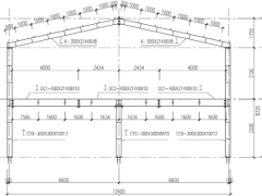 Bản vẽ kết cấu Nhà xưởng khung thép tiền chế 2 tầng thiết kế sàn deck 13.5x25m