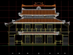 Bản vẽ thi công chùa kiến trúc huế 20.8x30.1m