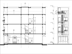 Bản vẽ thiết kế kiến trúc nhà ống 3 tầng 1 tum 4x13.5m mặt tiền