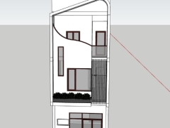 File .skp mẫu nhà phố 3 tầng 5x15m