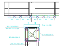 File cad thiết kế cấu tạo cầu tạm thi công đầy đủ bảng khối lượng