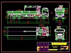 Full bản vẽ thiết kế mẫu xe tải Dongfeng 24 tấn - có cần cẩu