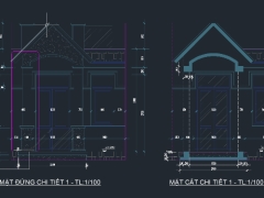 .Mẫu nhà phố 3 tầng đầy đủ file kích thước 4m x 10.8m