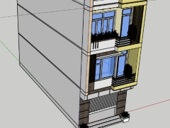 3D mẫu nhà phố 3 tầng 5x16m model .skp