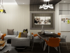 3D Max - Thiết kế phòng khách gia đình theo phong cách hiện đại, sang trọng