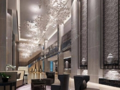 3D Max Thiết kế sảnh, hành lang khách sạn theo phong cách sang trọng