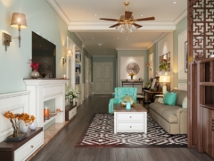 3dmax Thiết kế nội thất phòng khách căn hộ chung cư phong cách vintage
