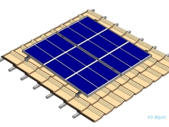 Autocad bản vẽ tấm pin năng lượng mặt trời trên tôn Cliplock và mái ngói