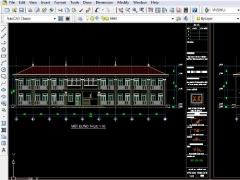 Autocad kiến trúc kết cấu và dự toán nhà học 2 tầng 8 phòng 9x35m 