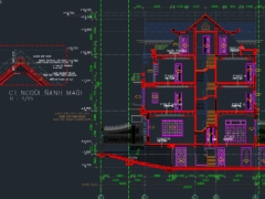 Autocad Nhà phố mái thái, triển khai chi tiết