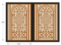 Autocad thiết kế cnc cổng 2 cánh mới