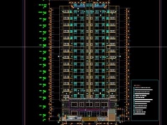 Autocad tòa nhà chung cư 17 tầng 1 hầm 22.3x28m