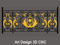Ban công sắt mỹ thuật 3D CNC SS1