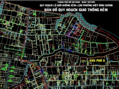 Bản đồ cad quy hoạch giao thông phường Hiệp Bình Chánh, quận Thủ Đức, TP Thủ Đức