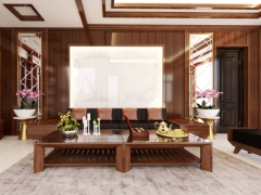 Bản thiết kế 3D Sketchup dựng nội thất Phòng khách hiện đại (kèm file Pdf bản vẽ chi tiết)