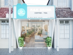 Bản thiết kế quán cafe, trà sữa file 3dmax