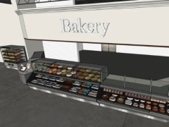 Bản thiết kế tiệm bánh bakery trên file sketchup