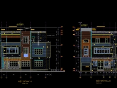 Bản vẽ 2 Mẫu biệt thự song lập 3 tầng: 8.4x20m và 13.75x20m (Full hạng mục kiến trúc, kết cấu, điện nước, dự toán)