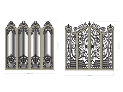 Bản vẽ 2 thiết kế cổng cắt cnc đẹp nhất 4 cánh