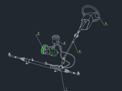 Bản vẽ Autocad hệ thống lái trên xe Toyota Fortuner