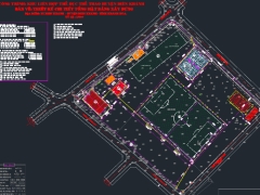 Bản vẽ autocad Khu liên hợp thể dục thể thao Huyện kích thước 163.89x154.9m