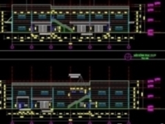 Bản vẽ autocad kiến trúc thiết kế nhà máy nhà xưởng chính 2 tầng kích thước 60x70m