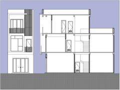 Bản vẽ autocad thiết kế Nhà phố hiện đại 3 tầng 4.5x12m