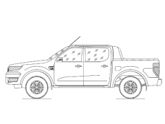 Bản vẽ Autocad tuyến hình Ford Ranger