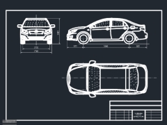 Bản vẽ Autocad tuyến hình Toyota Altis