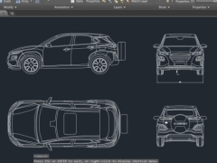 Bản vẽ Autocad tuyến hình xe Ford Ecosport