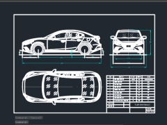 Bản vẽ Autocad Tuyến hình xe Mazda 3