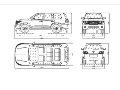 Bản vẽ autocad xe Toyota Land Cruiser