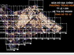 Bản vẽ bản đồ địa chính phường trung hoà, cầu giấy, tỷ lệ 1:500 - hệ tọa độ vn2000