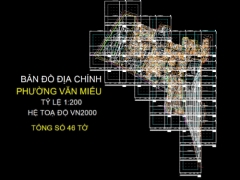 Bản vẽ bản đồ địa chính phường văn miếu, quận đống đa, tỷ lệ 1:200 - hệ tọa độ vn2000