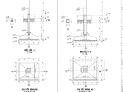 Bản vẽ bản vẽ 4 phòng chức năng, cổng, nhà bảo vệ trường tiểu học