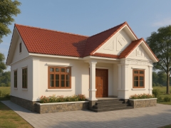 Bản vẽ biệt thự 1 tầng mái thái 11x18m