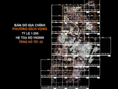  bản vẽ cad bản đồ địa chính phường dịch vọng, cầu giấy, tỷ lệ 1:200 - hệ tọa độ vn2000