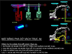 Bản vẽ cad biện pháp đục bê tông phá bỏ nhà cao tầng