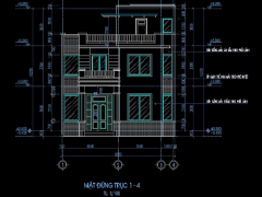 Bản vẽ CAD biệt thự 2 tầng 1 tum 9.22x10.31m Full kiến trúc + ảnh PC