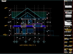 Bản vẽ CAD Biệt thự 2 tầng 13x15m (full kiến trúc, kết cấu, điện nước)