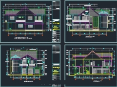 Bản vẽ CAD Biệt thự 2 tầng 14.2x18m full kiến trúc