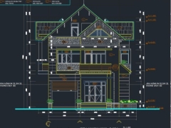 Bản vẽ CAD Biệt thự 2 tầng 15x20m ( Kiến trúc, kết cấu, ME)