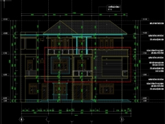 Bản vẽ CAD Biệt thự 3 tầng 10x18m ( Kiến trúc, kết cấu, M&E, Phối cảnh)