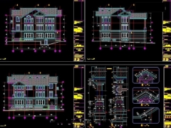 Bản vẽ CAD Biệt thự 3 tầng 20x21m ( Full Kiến trúc)