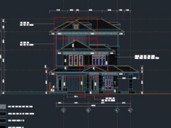 Bản vẽ CAD biệt thự 3 tầng nổi, 1 tầng hầm Diện tích đất 30x35m (kiến trúc, kết cấu)