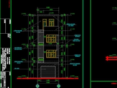 Bản vẽ cad căn hộ cho thuê 3 tầng 1 tum 5x18m Full Kiến trúc, kết cấu, điện nước