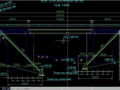 Bản vẽ cad cầu dầm bản rỗng căng trước l=12m, b=8m